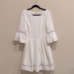 Elegant White Dress with Bell Sleeves